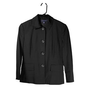 Banana Republic Women's Blazer Black Wool Blend Stretch Lined Work Suit Jacket 2